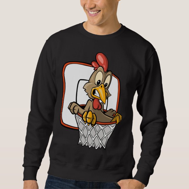 Sudadera Chicken Dunking Basketball (Anverso)