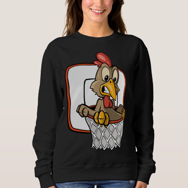Sudadera Chicken Dunking Basketball (Anverso)