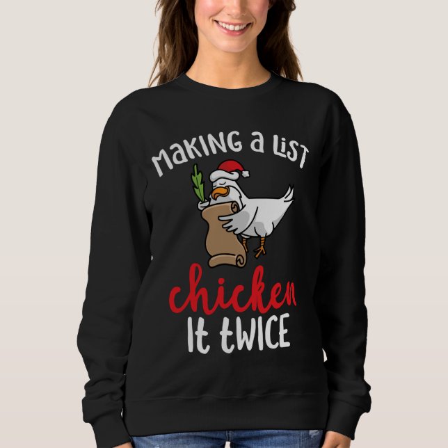 Sudadera Chicken It Twice Chicken Christmas Design   (Anverso)