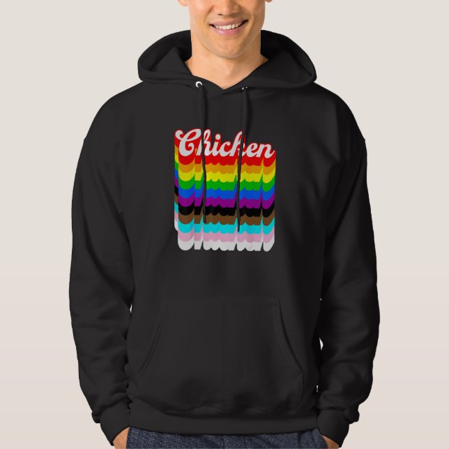 Sudadera Chicken LGBTQ pride rainbow (Anverso)