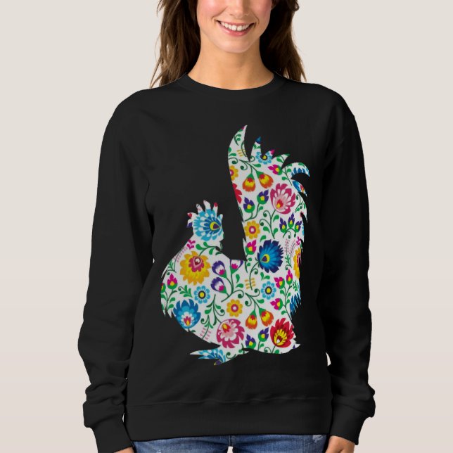 Sudadera Chicken Lover Floral Silkie Hen   (Anverso)