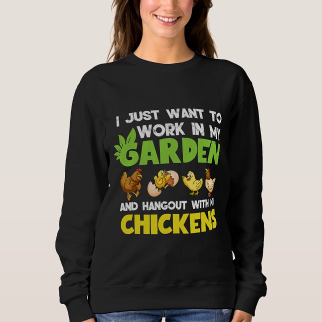 Sudadera Chicken Lover Gardening Cute   (Anverso)