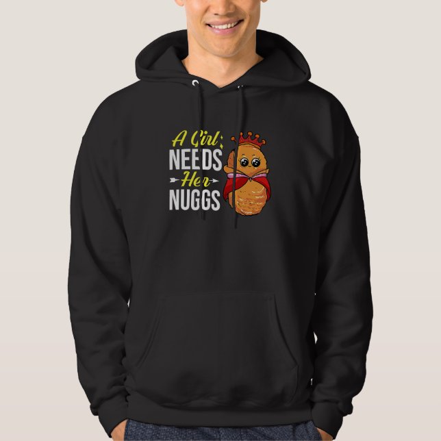 Sudadera Chicken Nugget Girl Queen Vegan Nuggs Fries (Anverso)