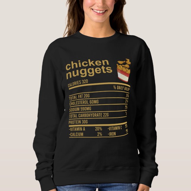 Sudadera Chicken Nuggets Nutrition Facts Apparel  Thanksgiv (Anverso)