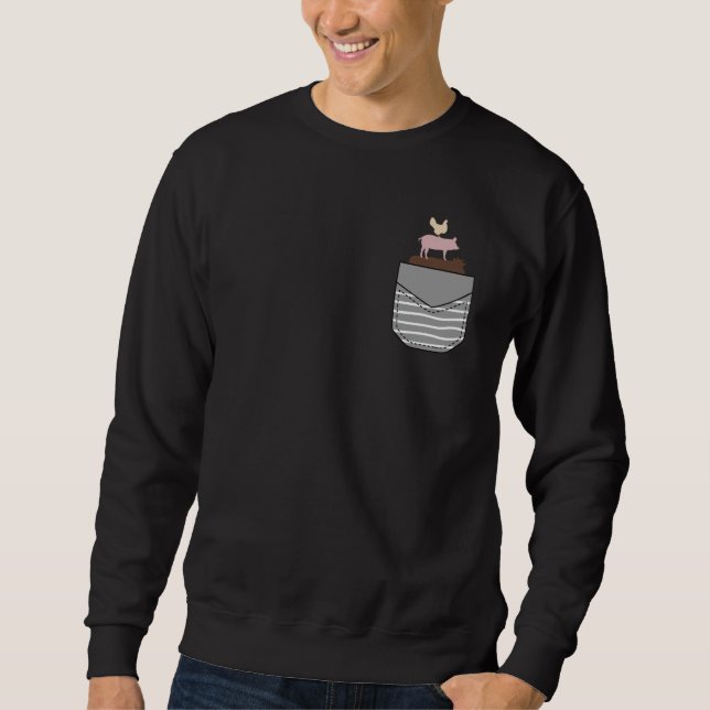 Sudadera Chicken Pig Cow Farm Animal In Pocket (Anverso)