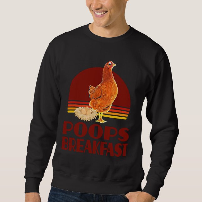Sudadera Chicken Poops Breakfast Vintage   (Anverso)