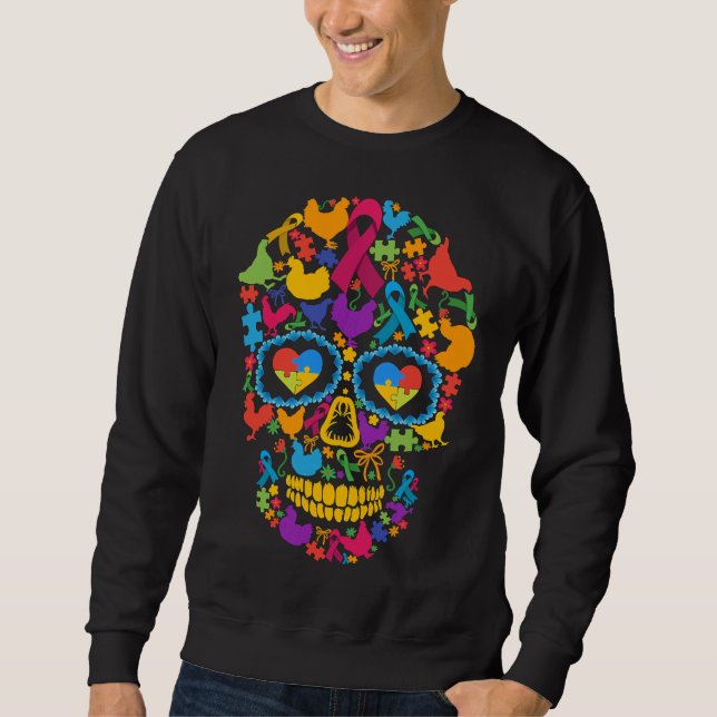 Sudadera Chicken Skull Autism Awareness   (Anverso)