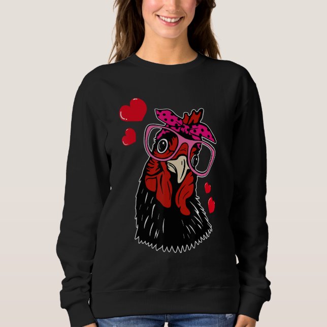 Sudadera Chicken  Valentines Day Farm Animal (Anverso)