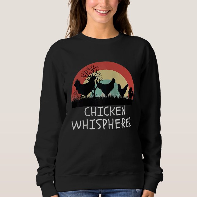 Sudadera Chicken Whisperer with Retro Sunset  Backyard Chic (Anverso)