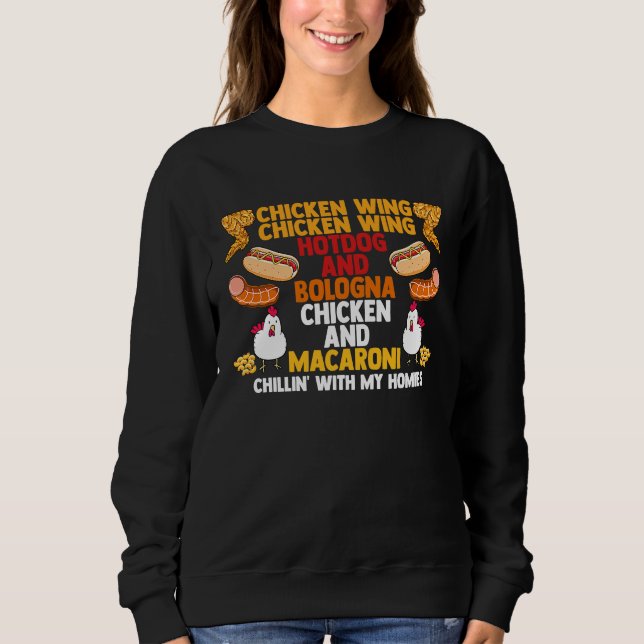 Sudadera Chicken Wing Hotdog Bologna Macaroni Song Foodie M (Anverso)