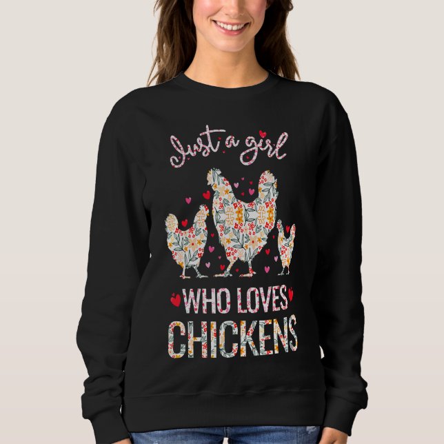 Sudadera Chickens Cute Chicken Flowers Farm   (Anverso)
