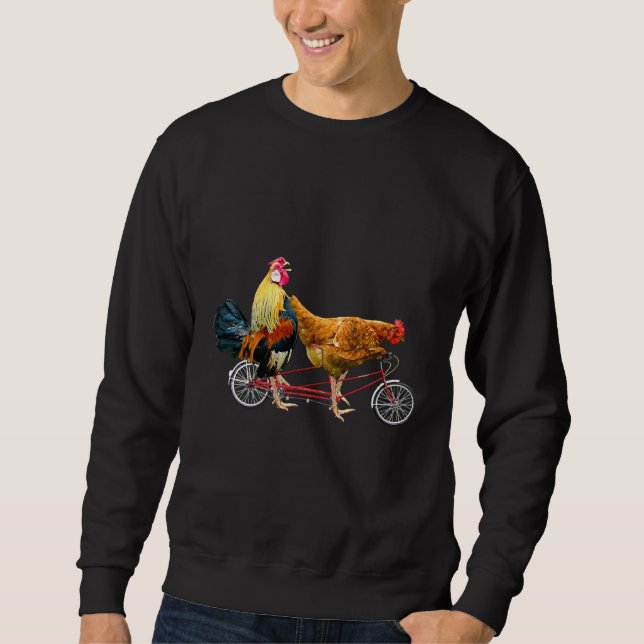 Sudadera Chickens on a Tandem Bicycle   (Anverso)