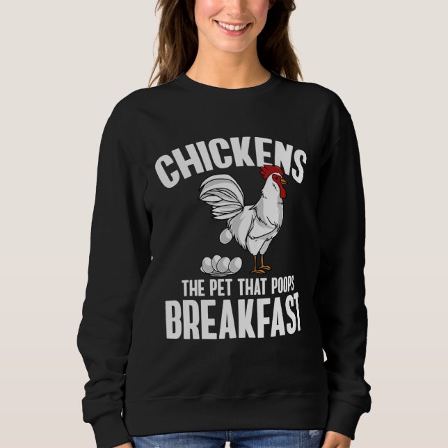 Sudadera Chickens The Pet That Poops Breakfast  Farmer (Anverso)