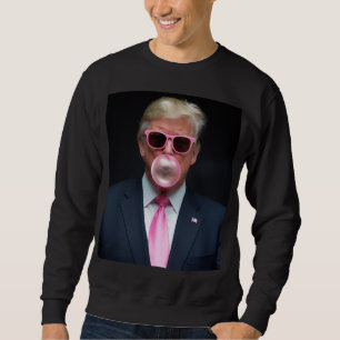 Sudadera Chicle de Burbuja Rosa Trump Presidente 47 EE. UU.