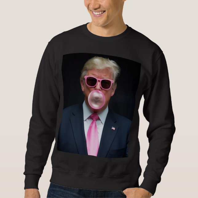 Sudadera Chicle de Burbuja Rosa Trump Presidente 47 EE. UU. (Anverso)