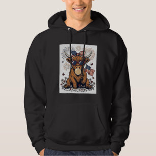 Sudadera Chicle Patriótico de Vaca de las Tierras Altas Gra