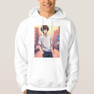 Sudadera Chico Anime en Calle de Ciudad al Atardecer – Homb