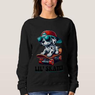 Sudadera Chicos dálmata en un monopatín Skater Boys