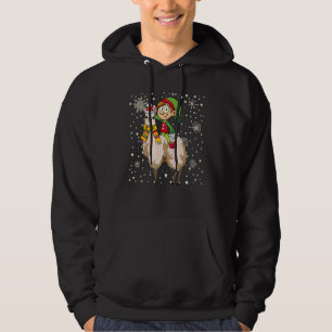 Sudadera Chicos Pijama De Navidad Santa Elfo Montando Llama
