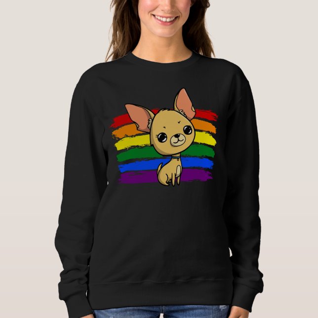 Sudadera Chihuahua arcoiris (Anverso)