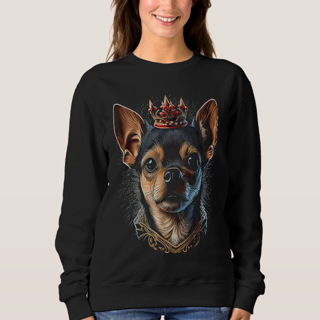Sudadera Chihuahua con corona (Anverso)