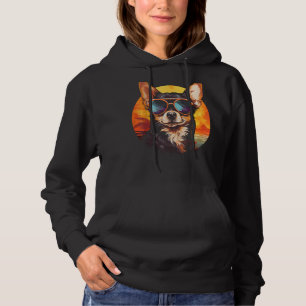 Sudadera Chihuahua con gafas de sol Perro virgen retro dive