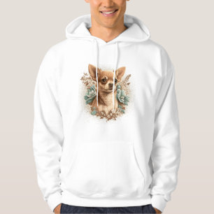 Sudadera Chihuahua Cute Dog, hermosa Chica de flores
