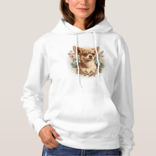 Sudadera Chihuahua Cute Dog, hermosa Chica de flores
