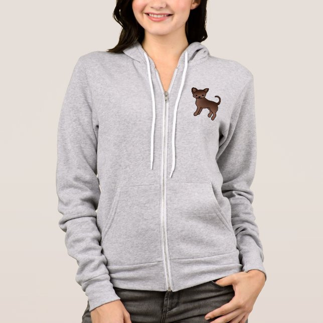 Sudadera Chihuahua de Pelaje Liso de Chocolate Perro de Dib (Anverso)