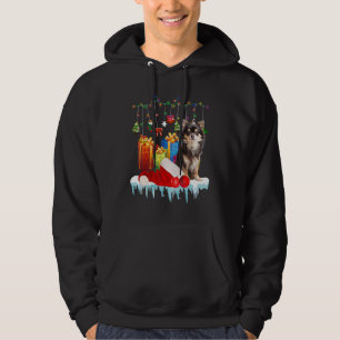 Sudadera Chihuahua de vacaciones Luces de Navidad Sombrero 