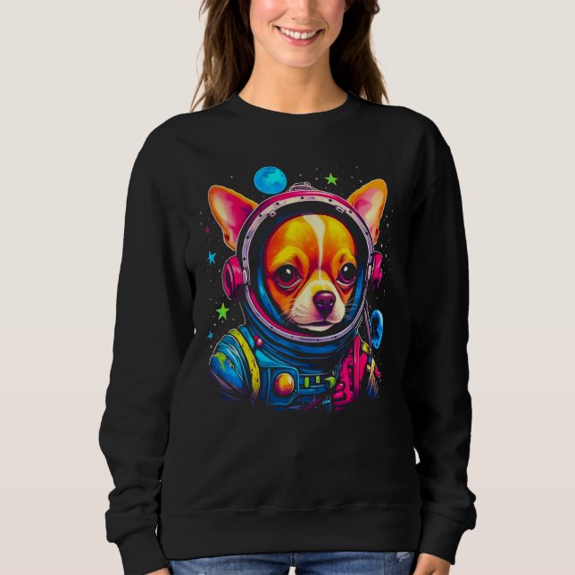 Sudadera Chihuahua Dog as Astronaut (Anverso)
