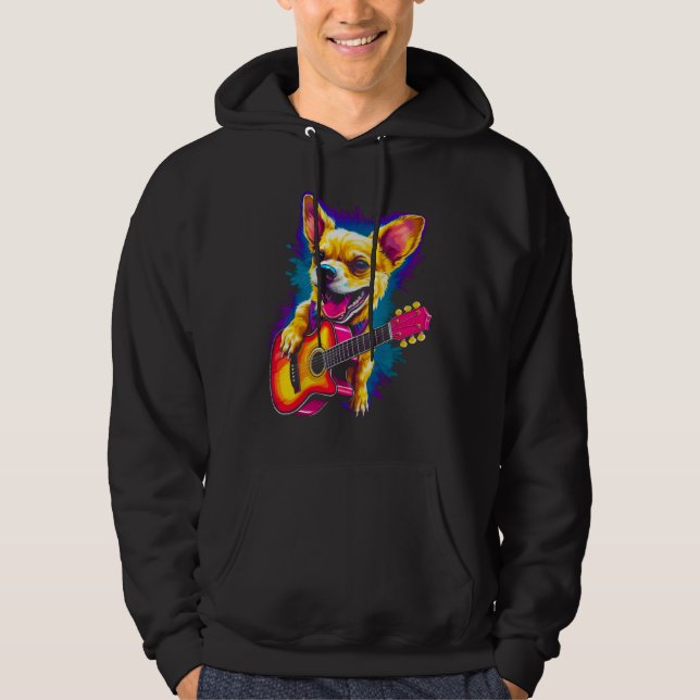Sudadera Chihuahua Dog Guitar (Anverso)