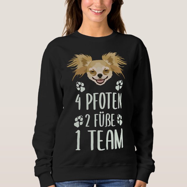 Sudadera Chihuahua, equipo de 4 patas de 2 pies (Anverso)