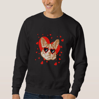 Sudadera Chihuahua Face Heart Glasses Valentines Day Pet Do
