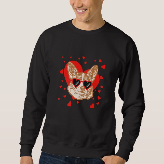 Sudadera Chihuahua Face Heart Glasses Valentines Day Pet Do (Anverso)
