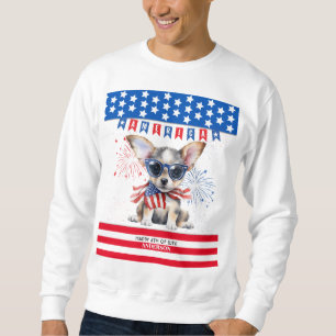 Sudadera Chihuahua Feliz 4 De Julio Estados Unidos Patrióti