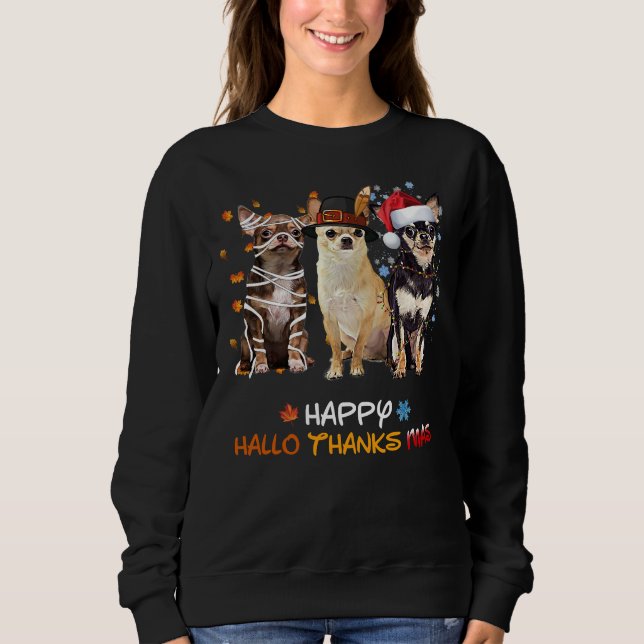 Sudadera Chihuahua Hallo Thanksmas (Anverso)