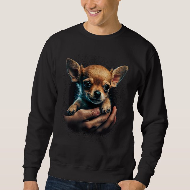 Sudadera Chihuahua Hug Puppy  Cute Dog Love (Anverso)