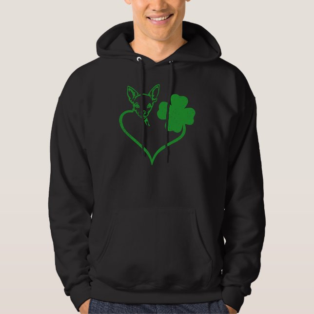 Sudadera Chihuahua irlandesa se enfrenta a Shamrock St Patr (Anverso)