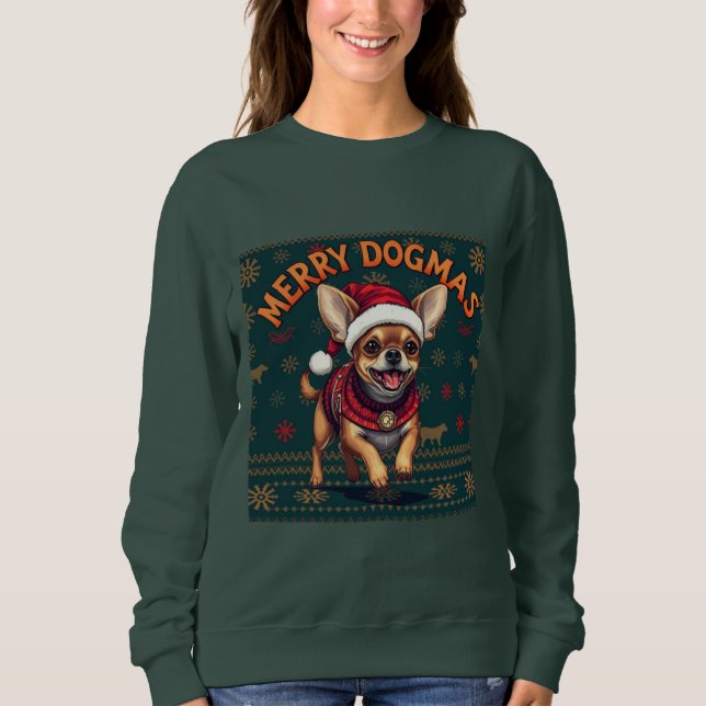 Sudadera Chihuahua Merry Dogmas  (Anverso)