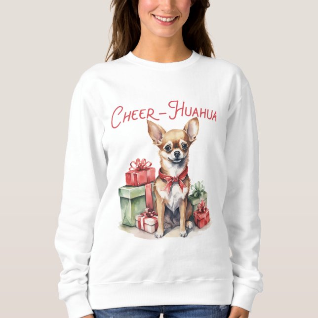 Sudadera Chihuahua, Navidades de Cheer-Huahua (Anverso)
