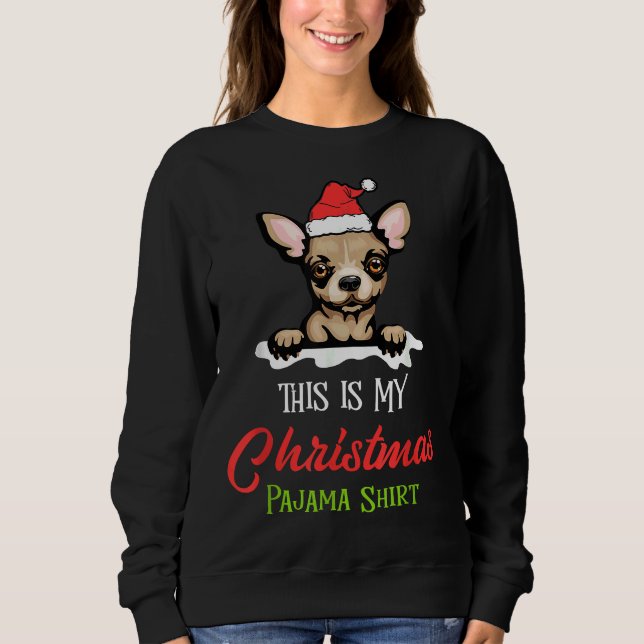 Sudadera Chihuahua Navidades de perro Pajamas Santa Cláusul (Anverso)