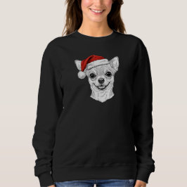 Sudadera Chihuahua Navideño Dibujado a Mano con Nombre Pers