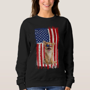 Sudadera Chihuahua Perro Bandera Americana Independencia Pa