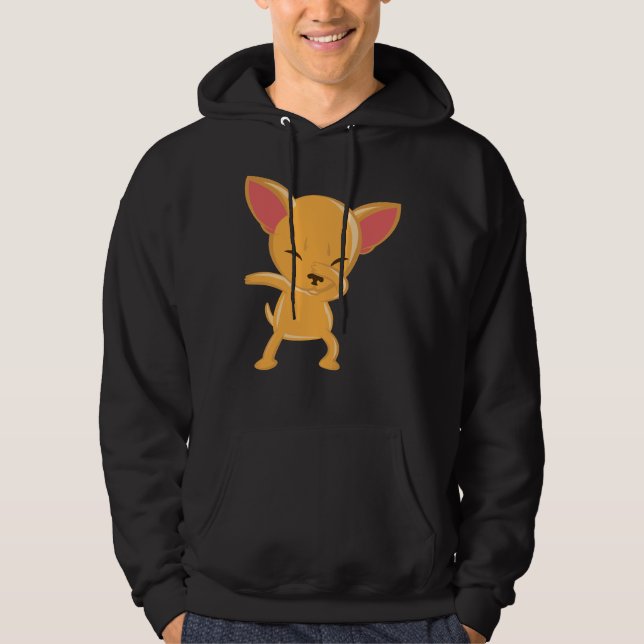 Sudadera Chihuahua Perro Dabbing Vector Art (Anverso)