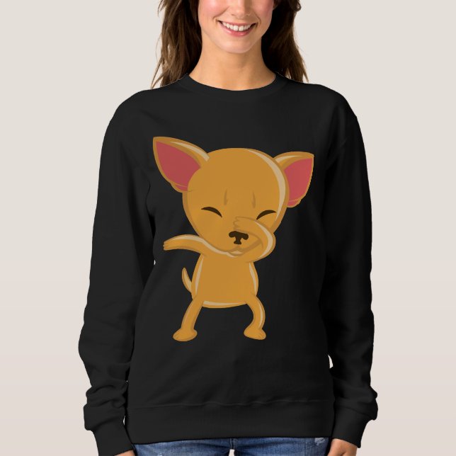 Sudadera Chihuahua Perro Dabbing Vector Art (Anverso)