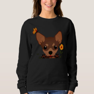 Sudadera Chihuahua Pup con mariposa Naranja