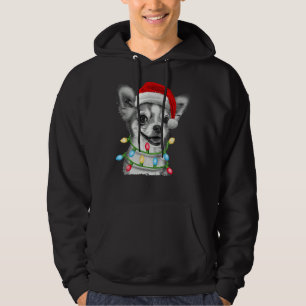 Sudadera Chihuahua Santa Christmas Tree Lights Xmas
