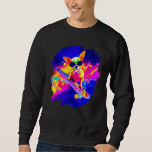 Sudadera Chihuahua Skateboarding Espacio Exterior Retro Vin