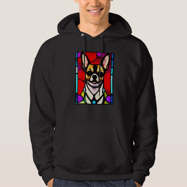 Sudadera Chihuahua - Stained Glass Pop Art Premium_2 (Anverso)